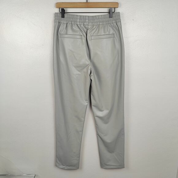 Monfrere Faux Leather Pants Mens Medium Gray‎ Pull On Joggers Preppy NWOT - Picture 4 of 7